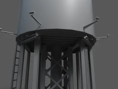 Water tower full  Free 3D model