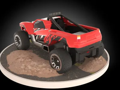 Dawgzilla pickup truck Low-poly 3D model