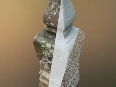 Scanned Small Monument Low-poly 3D model