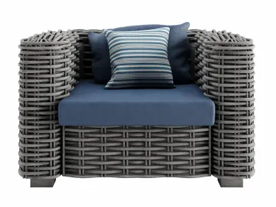 Attitude arm chair island 01 Low-poly 3D model