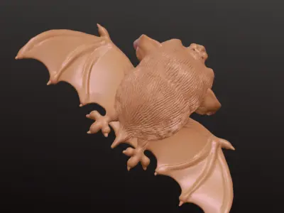 Whimsical Hanging Bat Printable Halloween Ornament STL 3D print model