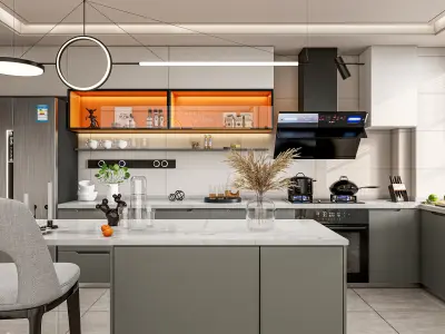 Kitchen Modern interior 0053 3D model