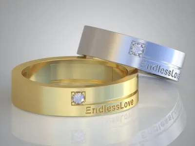 Diamond ring 0517 3D printable model9 Free 3D print model