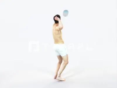 Virtue 04M Beach Serving Sports Man Low-poly 3D model