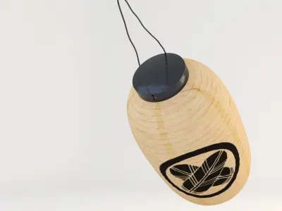 Japanese Lantern - Chochin Takanoha Crest 3D model