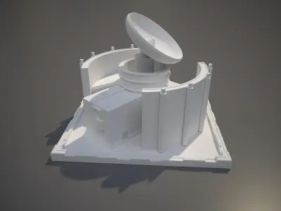 Futuristic Satellite Control Center 3D print model