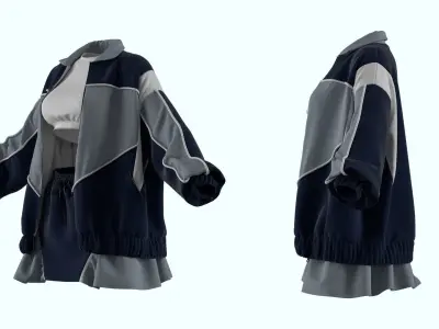 Female Sport Outfit Marvelous Designer 3D model