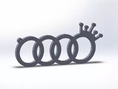 audi logo keychain oriktown vector king 3D print model