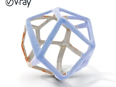 Geometric Metal Sculpture Model Pack Low-poly 3D model