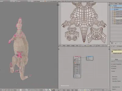 Kangaroos kangaroo Low-poly 3D model