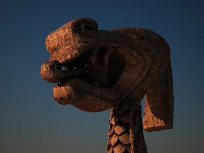 TKs Carved Dragon Head Low-poly 3D model