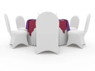 Banquet Table and Chair 43 3D model