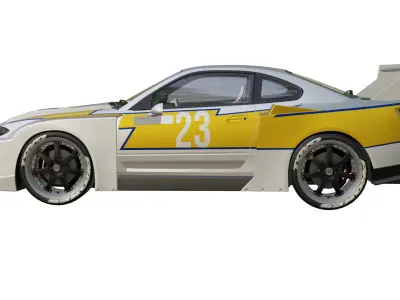 NISSAN SILVIA LB WORKS Low-poly 3D model