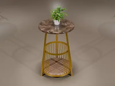 Marble tea table 3D model 3D model
