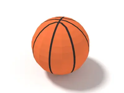 Low Poly Cartoon Basketball Ball Free low-poly 3D model