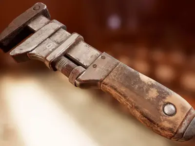 Old Wrench - PBR Game Ready Asset Low-poly 3D model