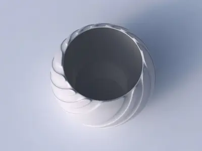 Bowl spheric with twisted smooth ribbons 3D print model