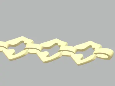Bracelet - 8 gold chain with squares 3D print model