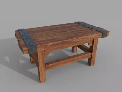 Medieval Table  Low-poly 3D model