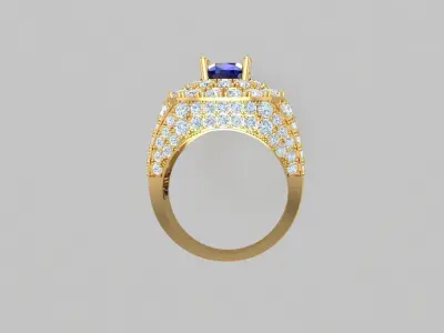 Diamond Rings - Mens Ring  3D print model 3D print model