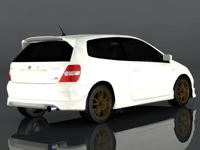 Honda Civic Low-poly 3D model