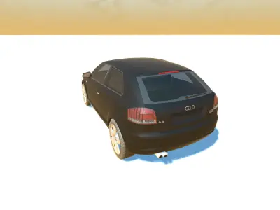 Audi A3 Optimized for games Low-poly 3D model