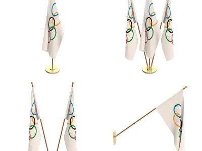 Olympic Flag Pack 3D model