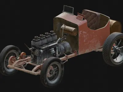 Vintage Racing Car Free low-poly 3D model