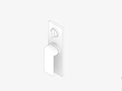Wall Mixer Tap - Luxury - Green - Diverter Low-poly 3D model