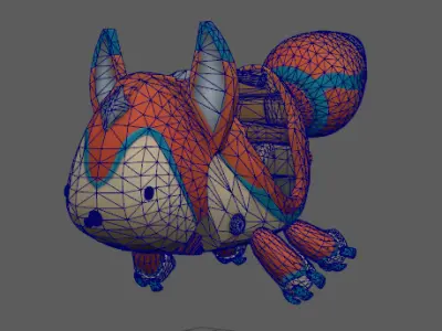 Stylish flying car Low-poly 3D model