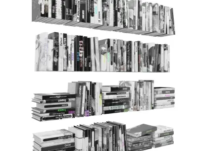 Books 150 pieces 2-6-4 Low-poly 3D model