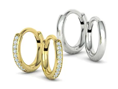 Hoop Earrings Women Earrings Diamond Earrings 3D print model