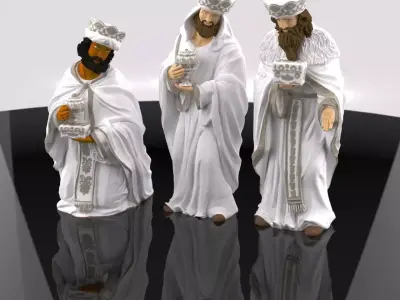 Christmas Crib Birth Pack Three Wise Melchior Caspar Balthazar 3D print model