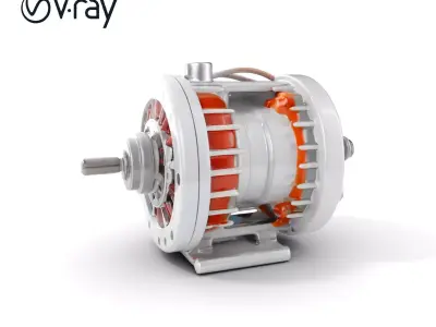 Electric Motor Model Pack with Detailed Coils Low-poly 3D model