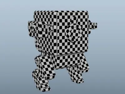 UE4 Game-ready - PBR Cubic Robot Low-poly 3D model