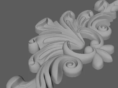 Central decor ornament for furniture 3D model 393