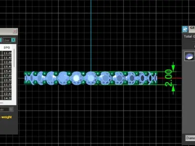 U Shaped Eternity Ring 2mm stone size swiss 10 and EU50 3D print model