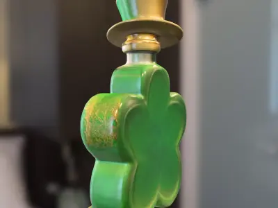 Shamrock Potion Bottle Low-poly 3D model