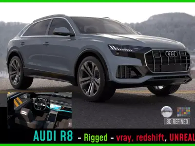 Audi Q8 -Rigged and Render Ready-unreal-vray-redshift Low-poly 3D model