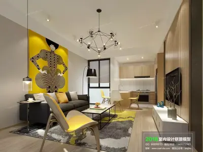 LIVING ROOM - MORDEN 3D model