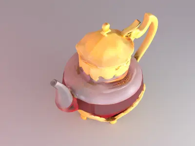 Arabian Royal Teapot Luxury Gold Glass Kettle 3D model