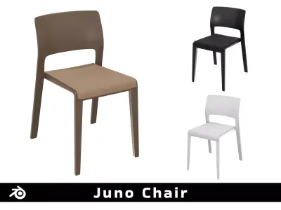 Juno Chair - Colors Black - White - Taupe Low-poly 3D model