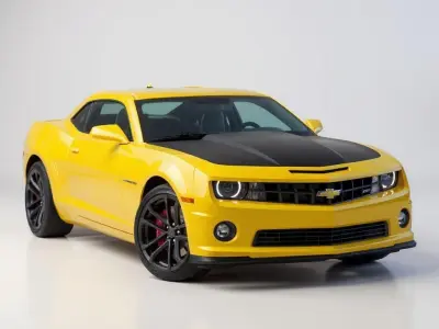 Power on the Track Chevrolet Camaro SS in Yellow 3D print model