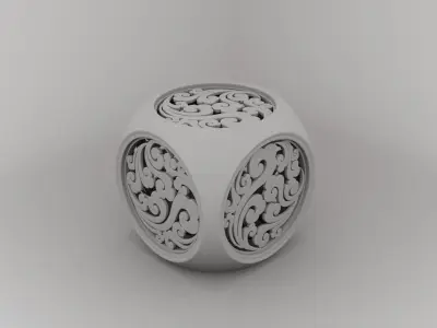 Dice decoration design modeling xiangyun hollow lantern 3D print model