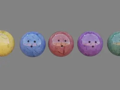 Bowling balls Low-poly 3D model