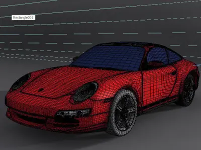 Porsche 911 Targa 4S 2007 Car exterior Low-poly 3D model