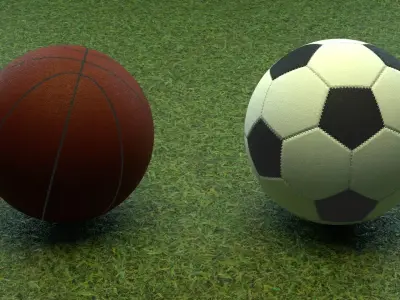 Football and Basketball 3D model