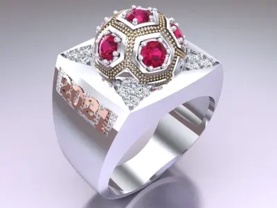 Ball ring - Football Rings - N586 3D print model