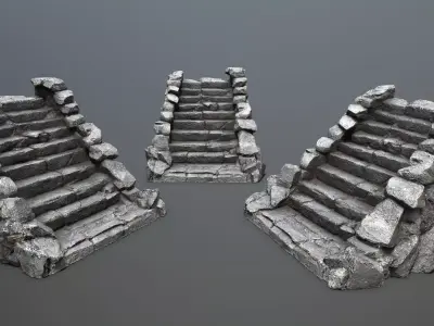 stairs Low-poly 3D model get