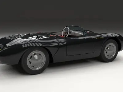 Porsche 550 Spyder black HDRI 3D model